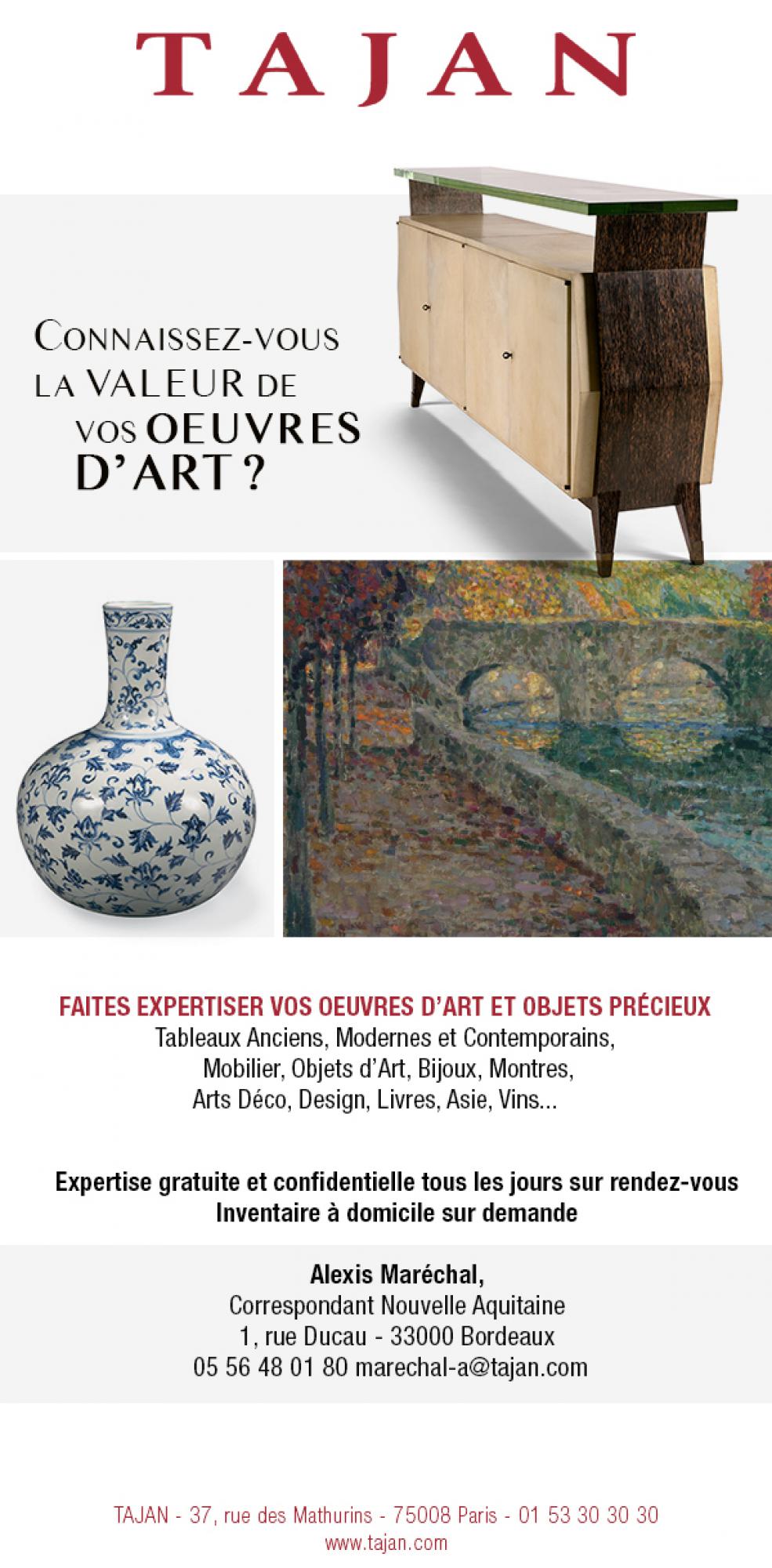 Bordeaux Estimation gratuite tableaux antiquités objets d'art Aquitaine 